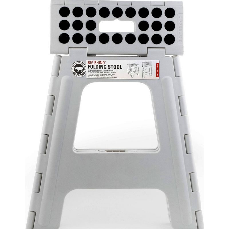 slide 1 of 3, Kikkerland 15.5'' Tall Folding Step Stool Gray, 1 ct