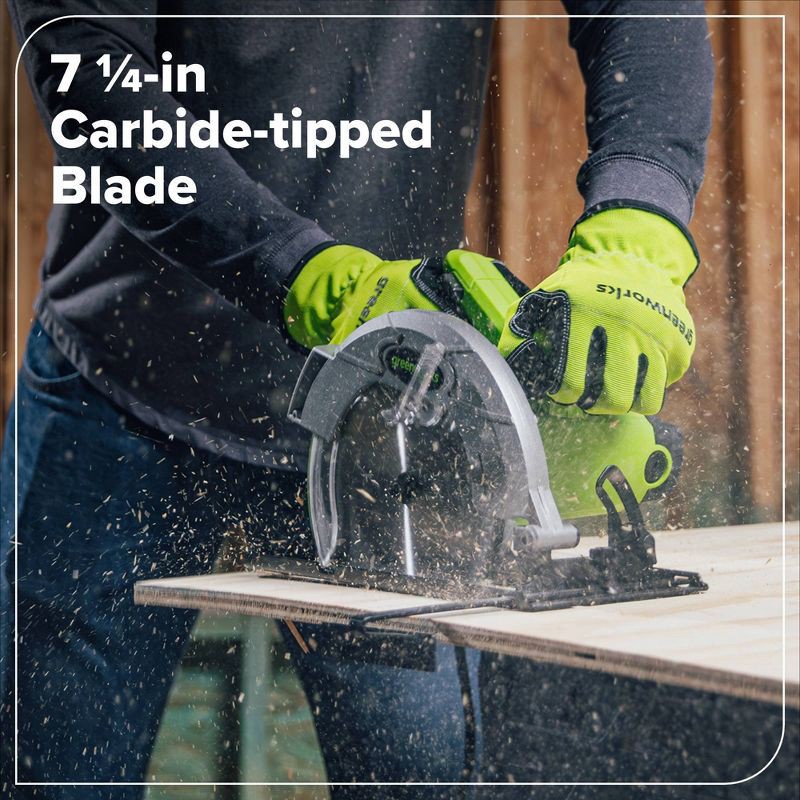 slide 3 of 8, Greenworks 13-Amp 7-1/4-in Corded Circular Saw, 1 ct