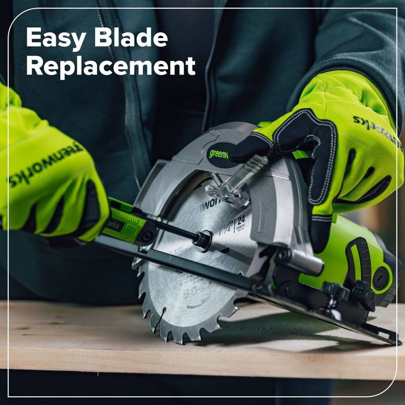 slide 5 of 8, Greenworks 13-Amp 7-1/4-in Corded Circular Saw, 1 ct