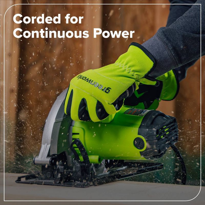 slide 6 of 8, Greenworks 13-Amp 7-1/4-in Corded Circular Saw, 1 ct