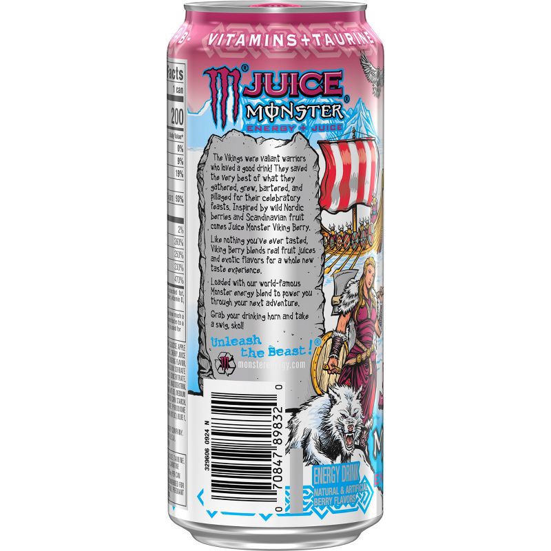slide 2 of 6, Monster Energy Viking Berry Juice + Energy Drink - 16 fl oz, 16 fl oz