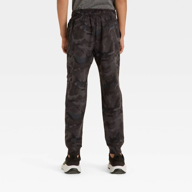 slide 2 of 3, Boys' Soft Stretch Jogger Pants - All In Motion™ Black Camo XS, 1 ct