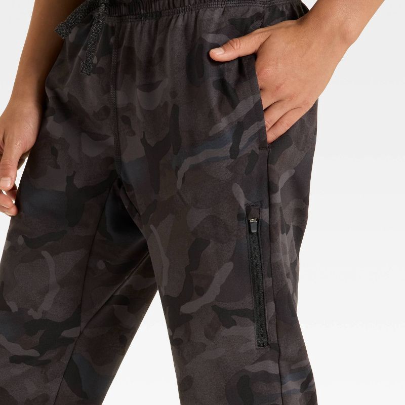 slide 3 of 3, Boys' Soft Stretch Jogger Pants - All In Motion™ Black Camo L, 1 ct