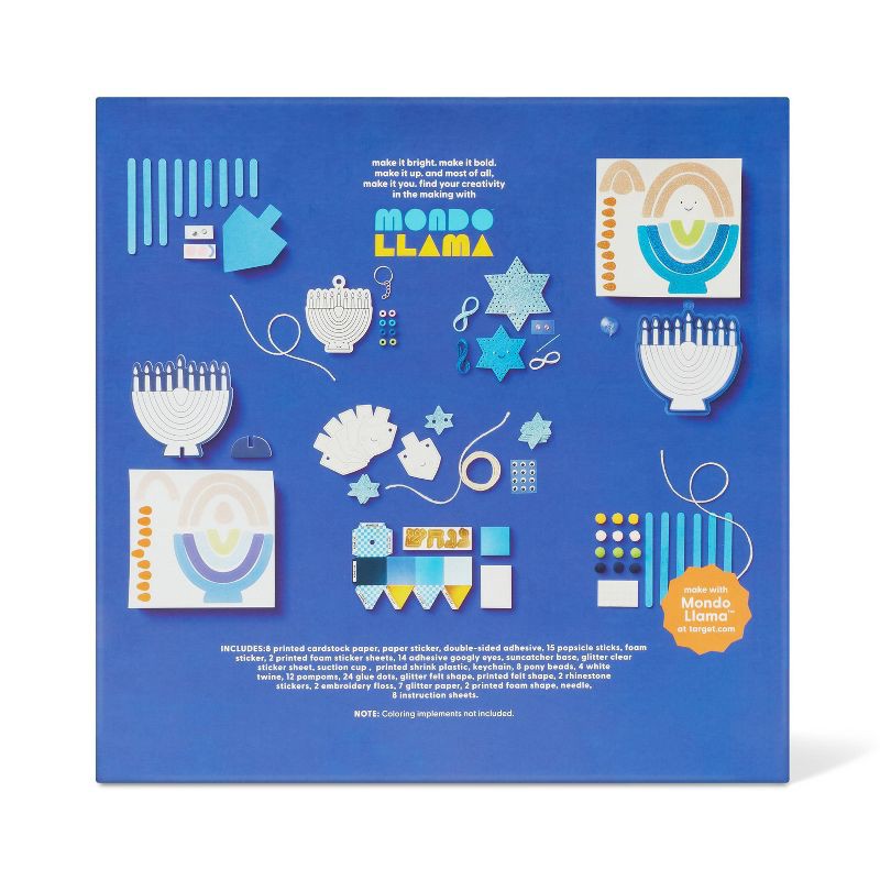 slide 4 of 4, 8 Days of Hanukkah Crafts Activity Kit - Mondo Llama™, 1 ct