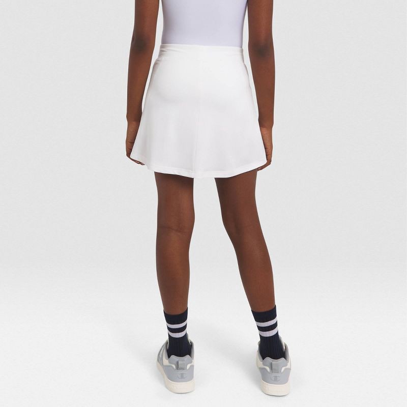 slide 5 of 5, Champion Girls' A-Line Short Skort - White L, 1 ct