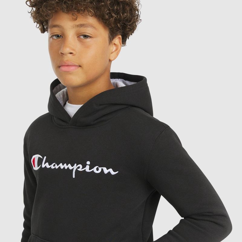 slide 2 of 7, Champion Kids' Signature Fleece Hoodie - Black M, 1 ct