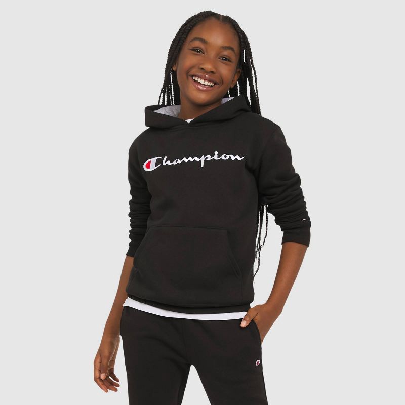 slide 5 of 7, Champion Kids' Signature Fleece Hoodie - Black M, 1 ct