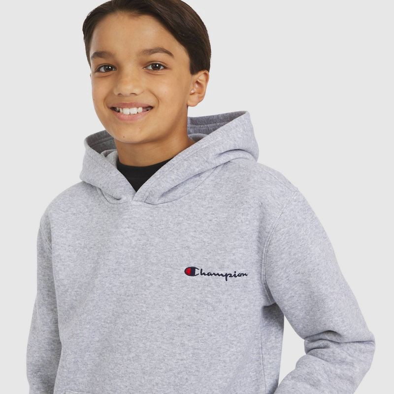 slide 5 of 8, Champion Kids' Signature Fleece Hoodie - Heather Gray S, 1 ct