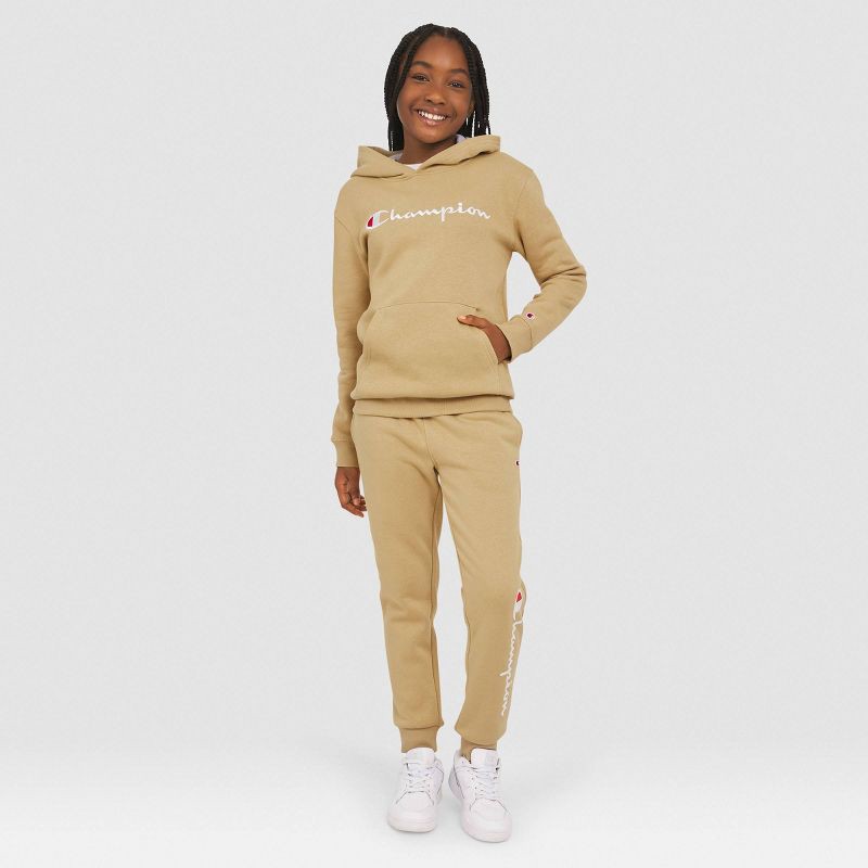 slide 7 of 8, Champion Kids' Signature Fleece Hoodie - Khaki S, 1 ct