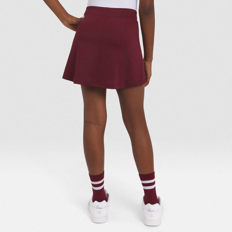 slide 3 of 4, Champion Girls' A-Line Short Skort - Wine Red L, 1 ct