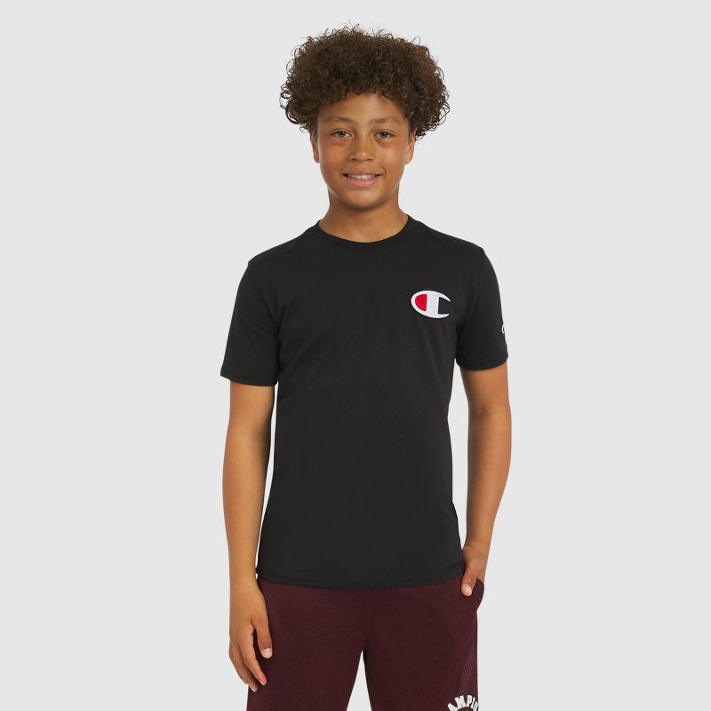slide 4 of 8, Champion Kids' Signature Graphic T-Shirt - Black L, 1 ct