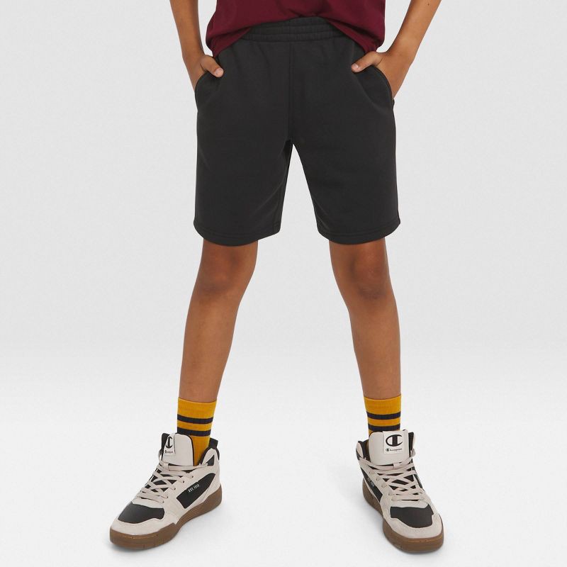 slide 2 of 3, Champion Kids' Signature Fleece Shorts - Black S, 1 ct