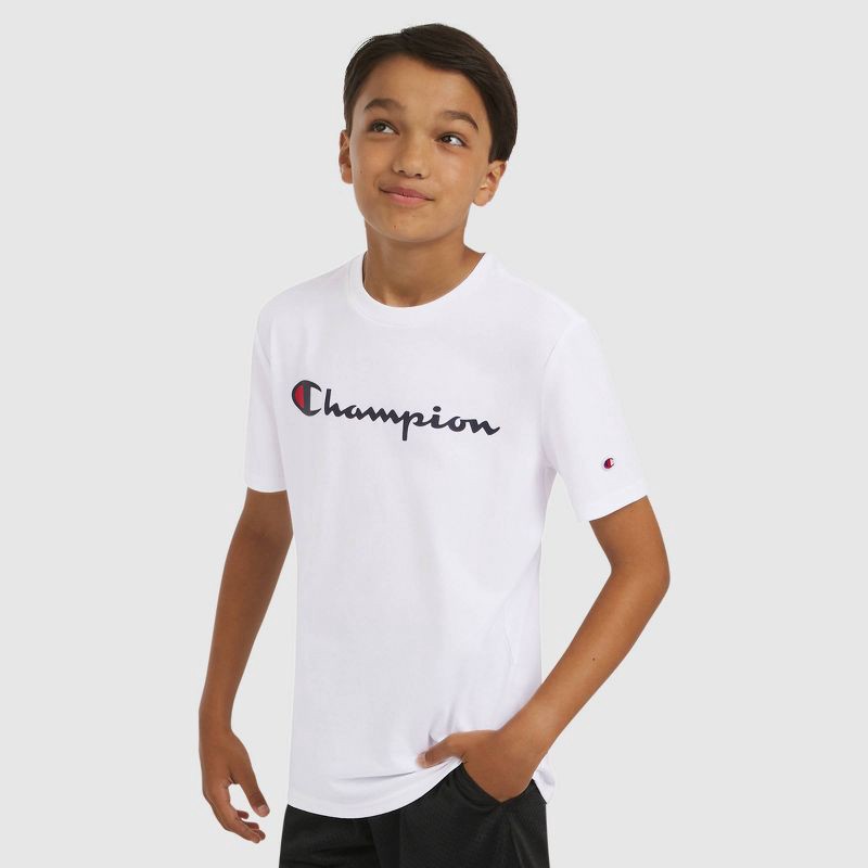 slide 4 of 9, Champion Kids' Signature Graphic T-Shirt - White M, 1 ct