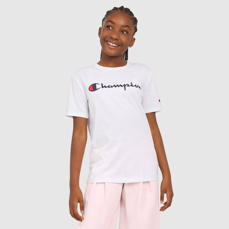 slide 8 of 9, Champion Kids' Signature Graphic T-Shirt - White XL, 1 ct