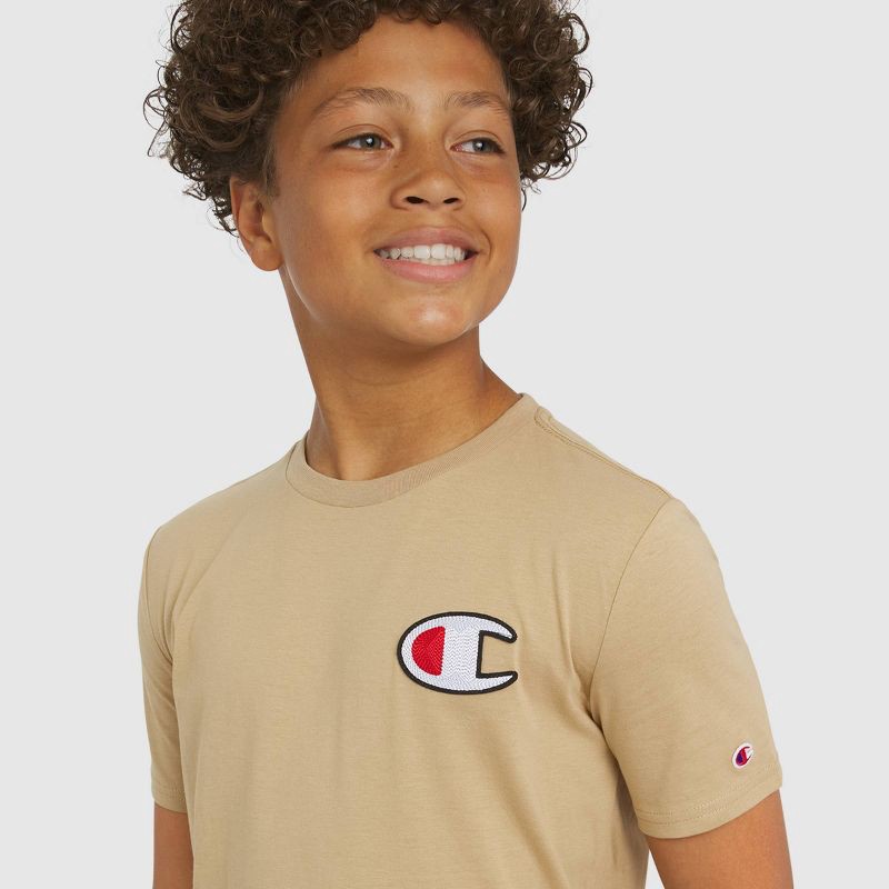 slide 2 of 6, Champion Kids' Signature Graphic T-Shirt - Khaki S, 1 ct