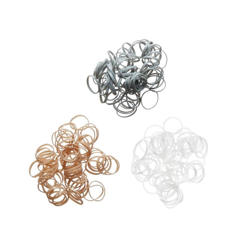 slide 2 of 7, scunci scünci Polyband Elastic Hair Ties in Reusable Container - Neutrals - All Hair - 180pcs, 180 ct