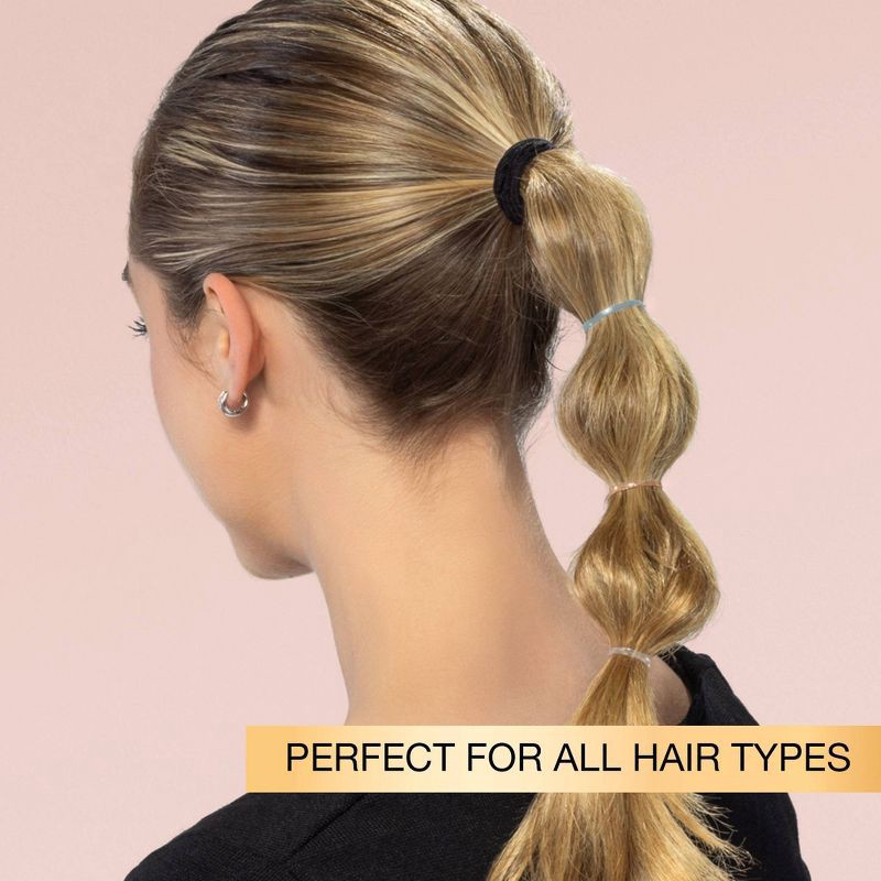 slide 3 of 7, scunci scünci Polyband Elastic Hair Ties in Reusable Container - Neutrals - All Hair - 180pcs, 180 ct