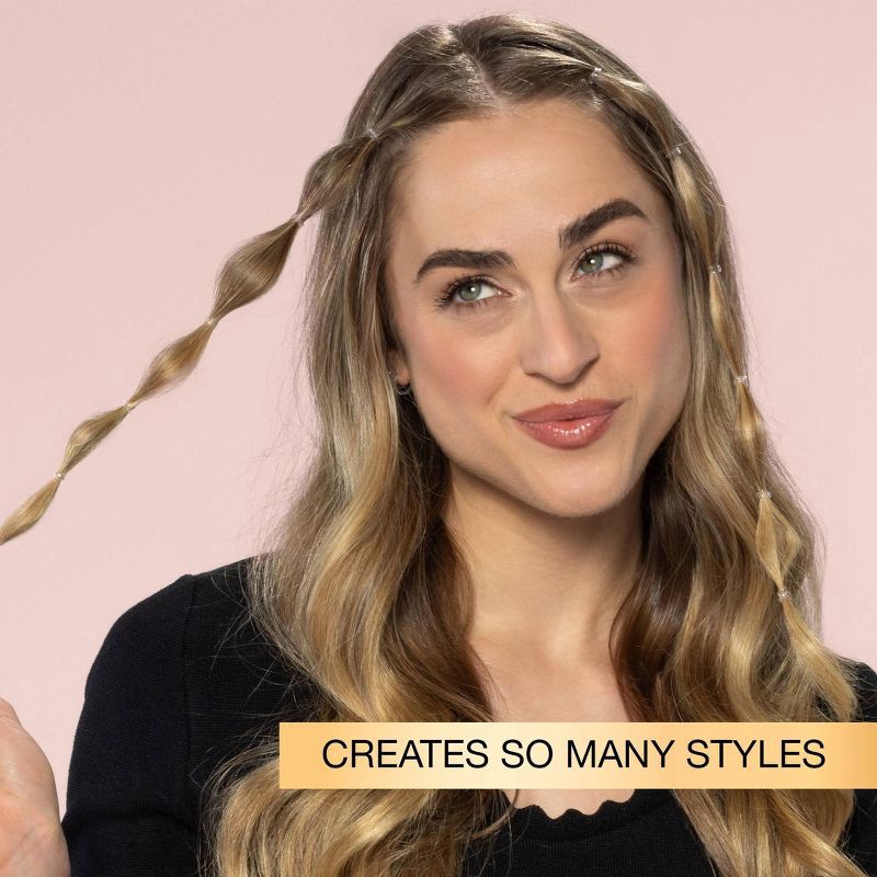 slide 6 of 7, scunci scünci Polyband Elastic Hair Ties in Reusable Container - Neutrals - All Hair - 180pcs, 180 ct