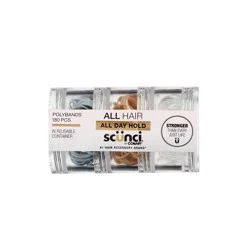scunci scünci Polyband Elastic Hair Ties in Reusable Container - Neutrals - All Hair - 180pcs