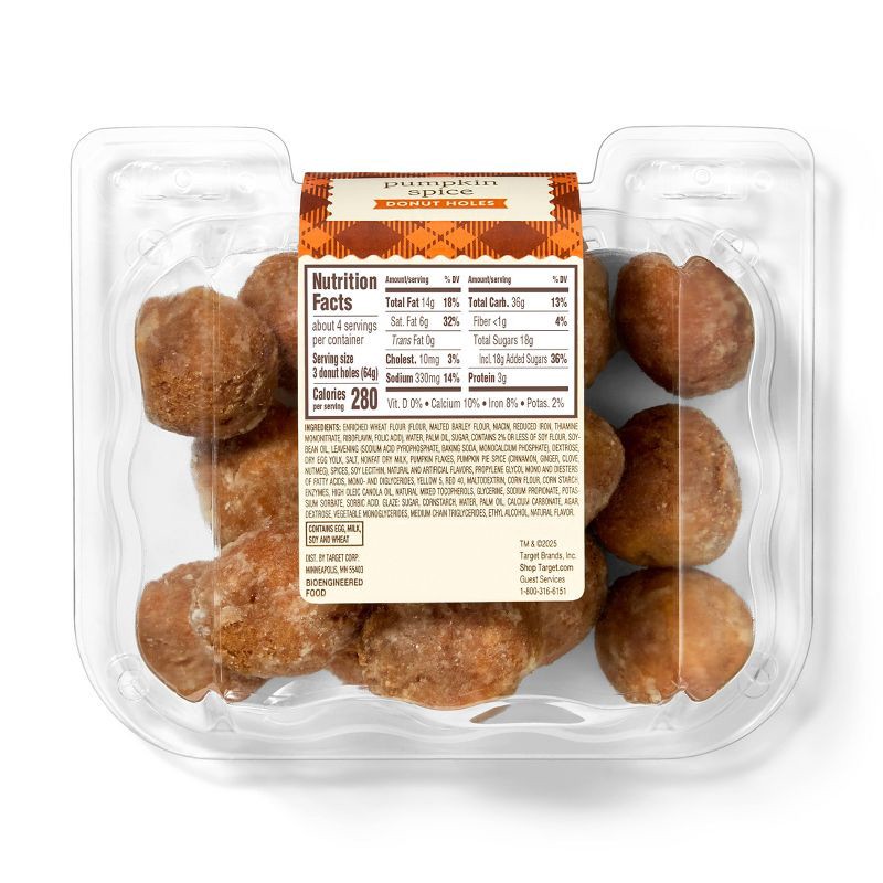 slide 2 of 3, Glazed Pumpkin Spice Donut Holes - 9oz - Favorite Day™, 9 oz