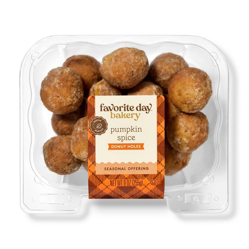 slide 1 of 3, Glazed Pumpkin Spice Donut Holes - 9oz - Favorite Day™, 9 oz