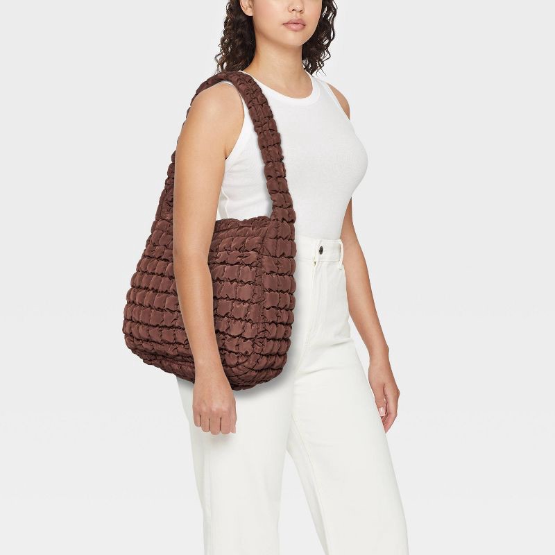 slide 2 of 5, Puffer Hobo Shoulder Bag - Wild Fable™ Brown, 1 ct