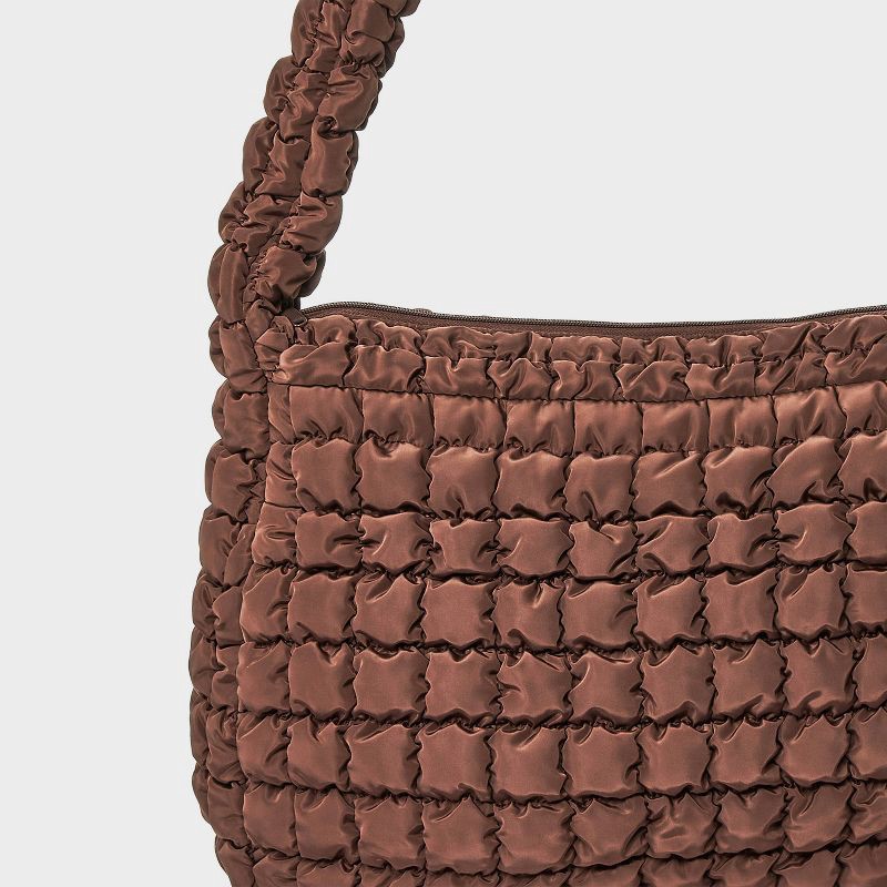 slide 5 of 5, Puffer Hobo Shoulder Bag - Wild Fable™ Brown, 1 ct