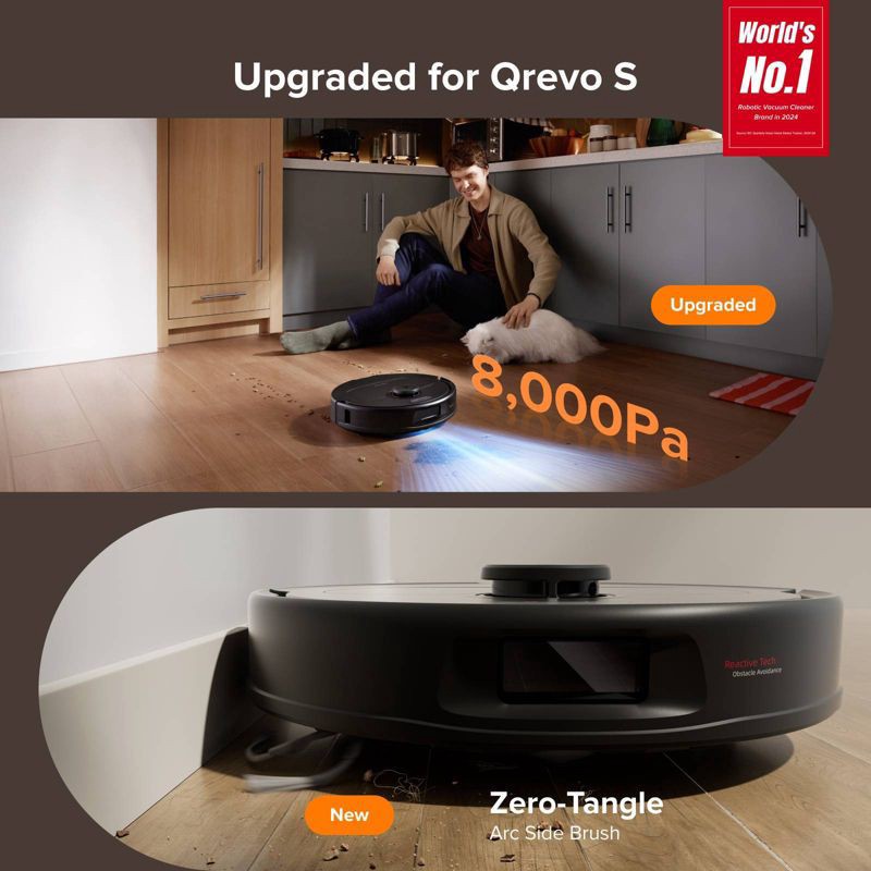 slide 2 of 15, Roborock QR 598 Robot Vacuum and Mop with 8,000 Pa Suction, Auto Mop Washing, Drying, Emptying & Tank Refilling, 1 ct