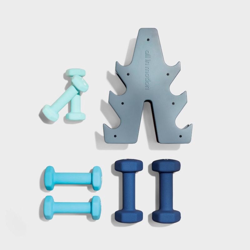 slide 2 of 3, Set of 2/3/5lb Dumbell 7pc - All In Motion™, 3/5 lb, 7 ct