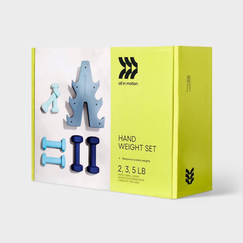 slide 3 of 3, Set of 2/3/5lb Dumbell 7pc - All In Motion™, 3/5 lb, 7 ct