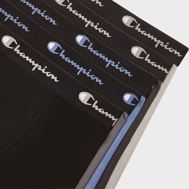 slide 4 of 4, Champion Boys' 5pk Wicking Long Leg Active Performance Boxer Briefs - Gray XL, 5 ct
