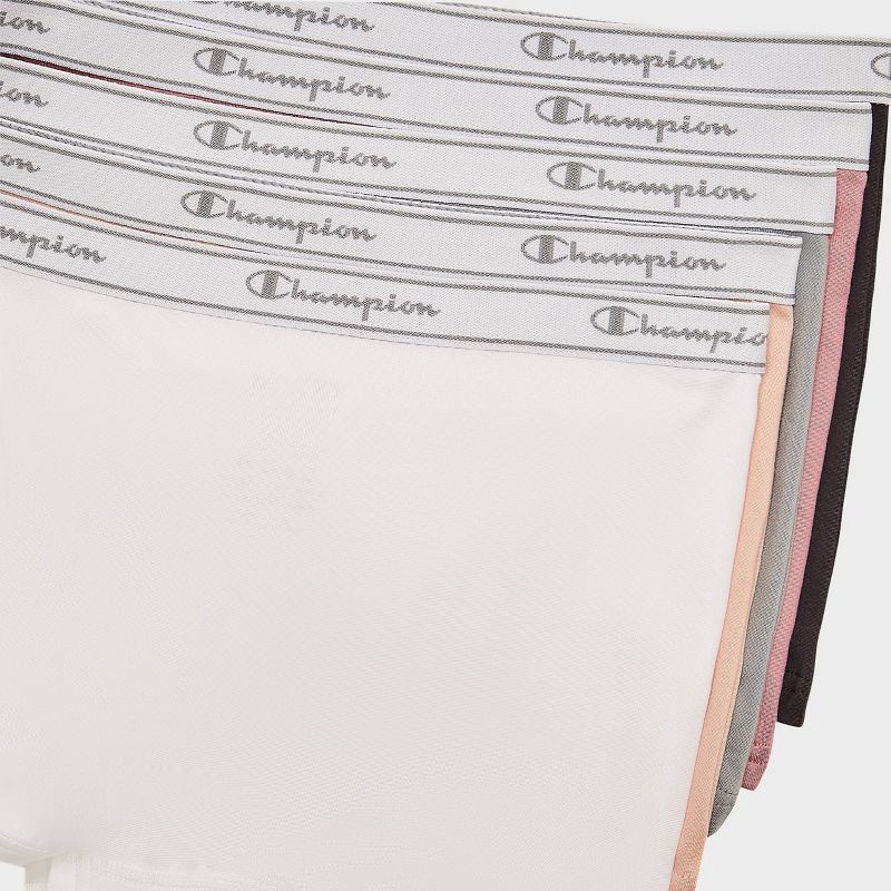 slide 4 of 4, Champion Girls' 5pk Soft Stretch Authentic Originals Boyshort Underwear - S, 5 ct