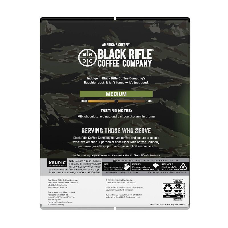 slide 2 of 3, Black Rifle Coffee Company Just Black Medium Roast Coffee Pods - 22ct, 22 ct