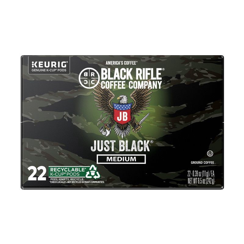 slide 3 of 3, Black Rifle Coffee Company Just Black Medium Roast Coffee Pods - 22ct, 22 ct