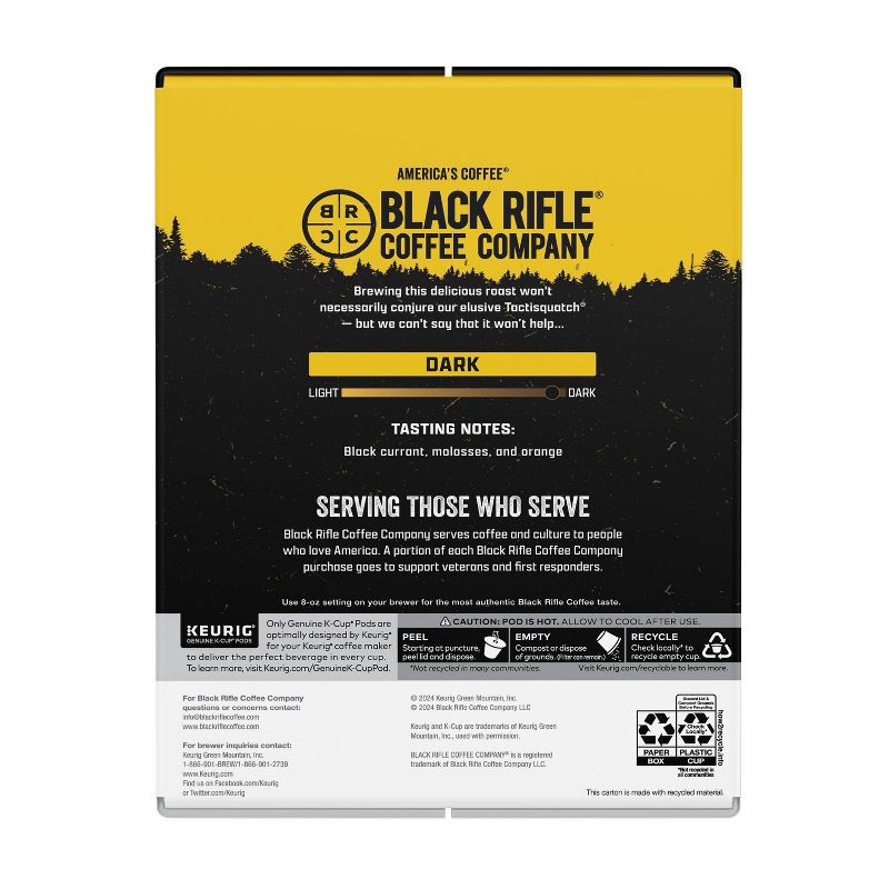 slide 2 of 3, Black Rifle Coffee Company Tactisquatch Dark Roast Coffee Pods - 22ct, 22 ct