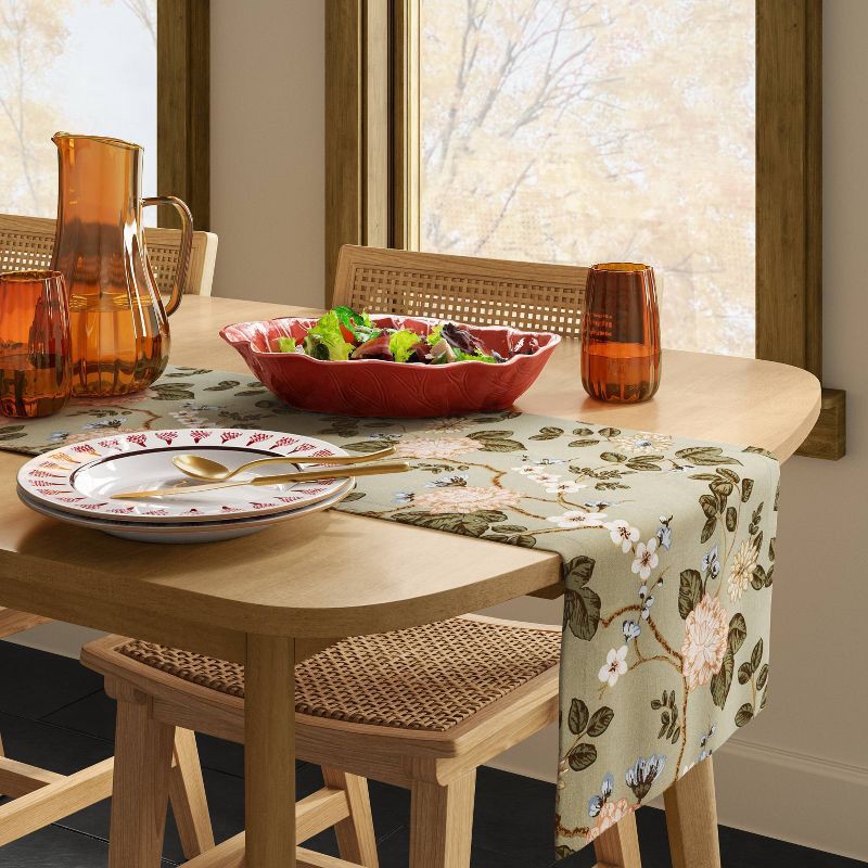 slide 2 of 4, 72"x14" Botanical Floral Table Runner - Threshold™, 1 ct