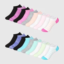 Hanes Girls' 20pk Super Soft No Show Socks - S