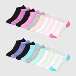 Hanes Girls' 20pk Super Soft No Show Socks - L