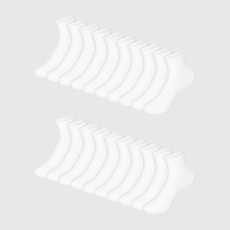 slide 1 of 4, Hanes Boys' 20pk Ankle Socks - White M, 20 ct