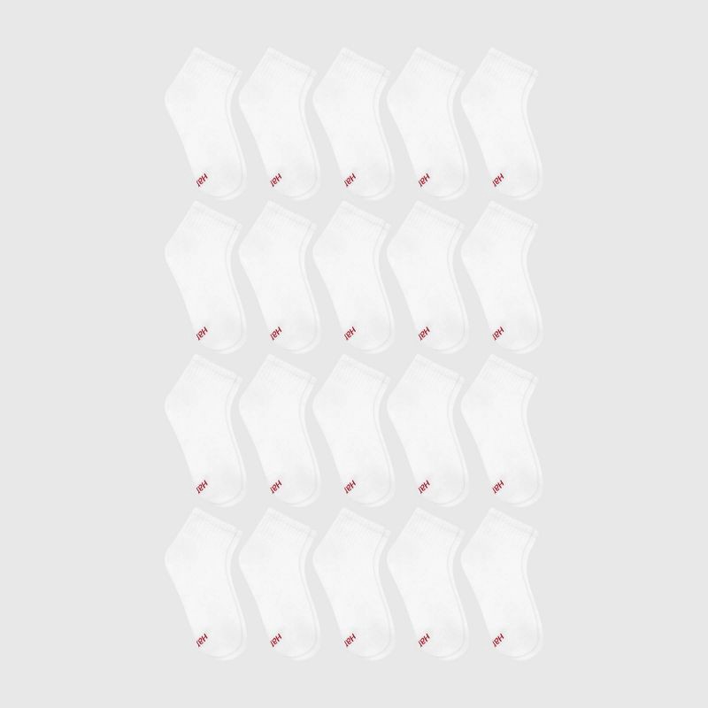 slide 3 of 4, Hanes Boys' 20pk Ankle Socks - White L, 20 ct