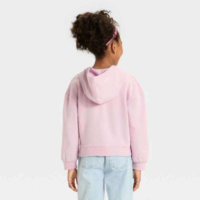 slide 2 of 4, Girls' Fleece Dogs Hooded Zip-Up Sweatshirt - Cat & Jack™ Lavender XS, 1 ct