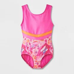 Girls' Feathered Hearts Leotard - Cat & Jack™ Pink S