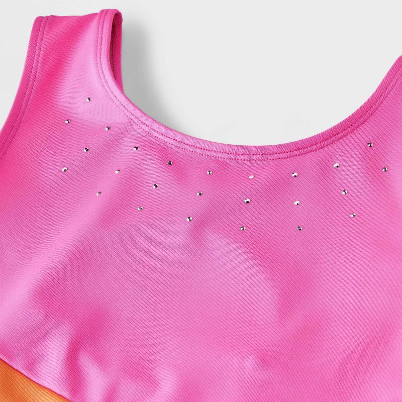slide 3 of 4, Girls' Feathered Hearts Leotard - Cat & Jack™ Pink M, 1 ct