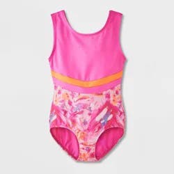 Girls' Feathered Hearts Leotard - Cat & Jack™ Pink XL