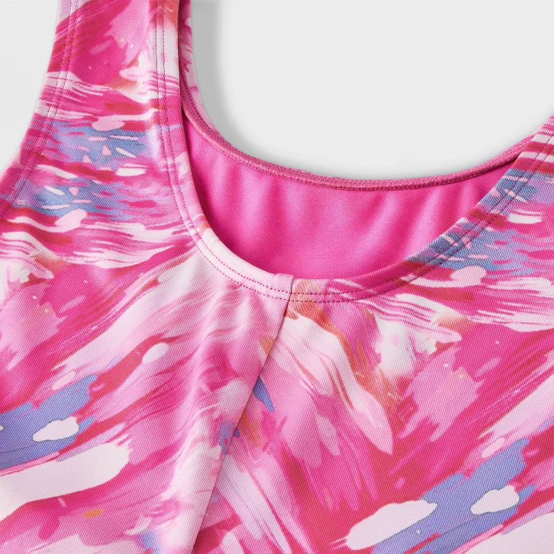 slide 4 of 4, Girls' Feathered Hearts Biketard - Cat & Jack™ Pink XS, 1 ct