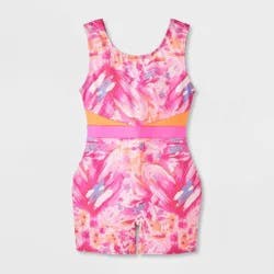 Girls' Feathered Hearts Biketard - Cat & Jack™ Pink XS