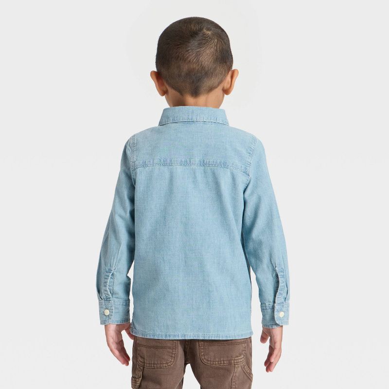 slide 2 of 4, OshKosh B'gosh Toddler Boys' Long Sleeve Chambray Woven Shirt - 12M, 1 ct