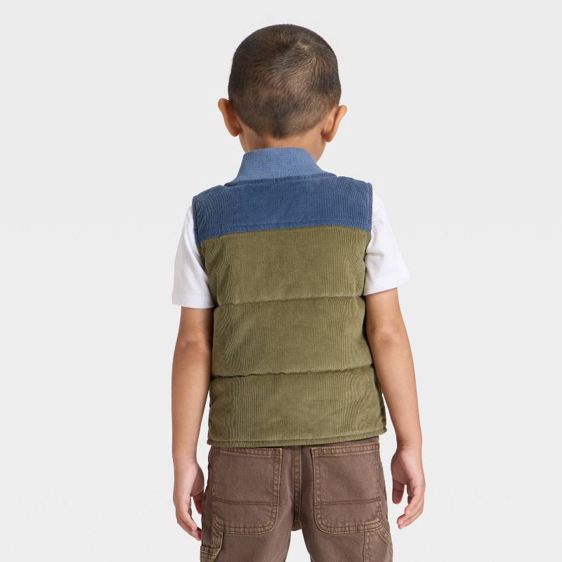 slide 2 of 4, OshKosh B'gosh Toddler Boys' Color Block Vest - Olive/Navy 2T, 1 ct