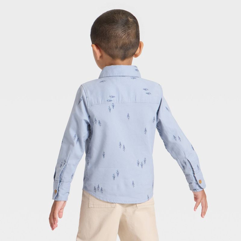 slide 2 of 4, OshKosh B'gosh Toddler Boys' Blue Trees Woven Shirt - 3T, 1 ct