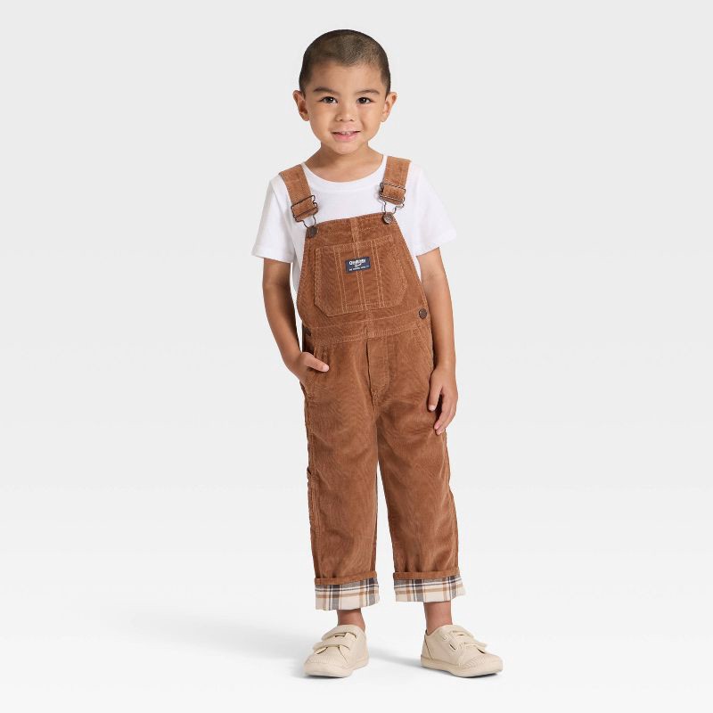 slide 3 of 4, OshKosh B'gosh Toddler Boys' Corduroy Overalls - Brown 4T, 1 ct